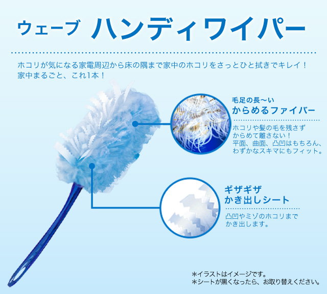 ユニ・チャーム ウェーブ ハンディワイパー アクアブルー 本体＋1枚: 日用品・生活雑貨－オフィス・現場用品の通販キラット【KILAT】