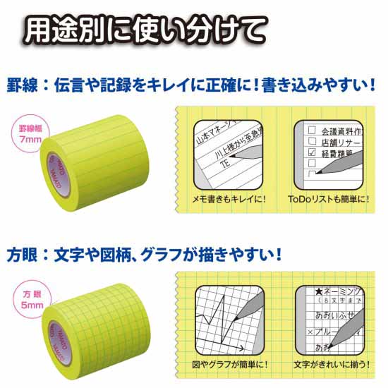 ヤマト メモックロールテープ ノート 罫線タイプ 詰替用 50mm NRK-50H